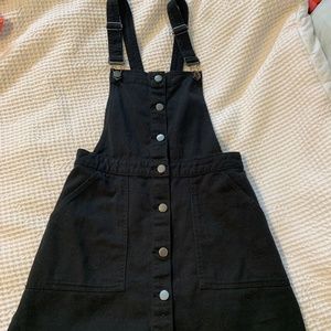 Black overall jean dress